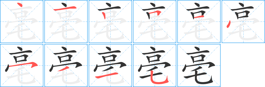 亳的筆順筆畫