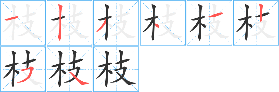 枝的筆順筆畫(huà)