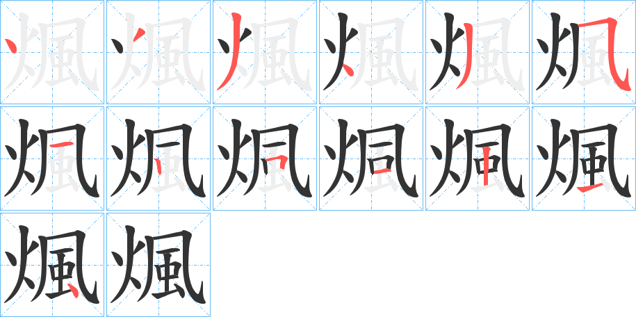 煈的筆順筆畫