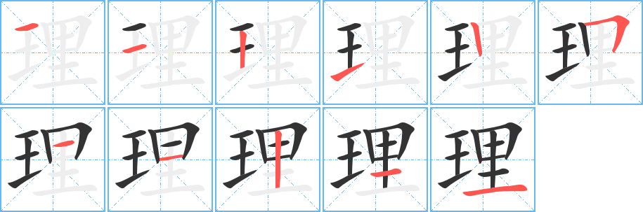 理的筆順筆畫