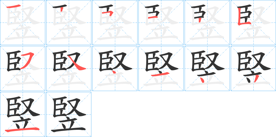 竪的筆順筆畫