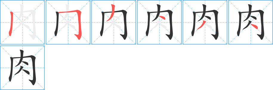 肉的筆順筆畫