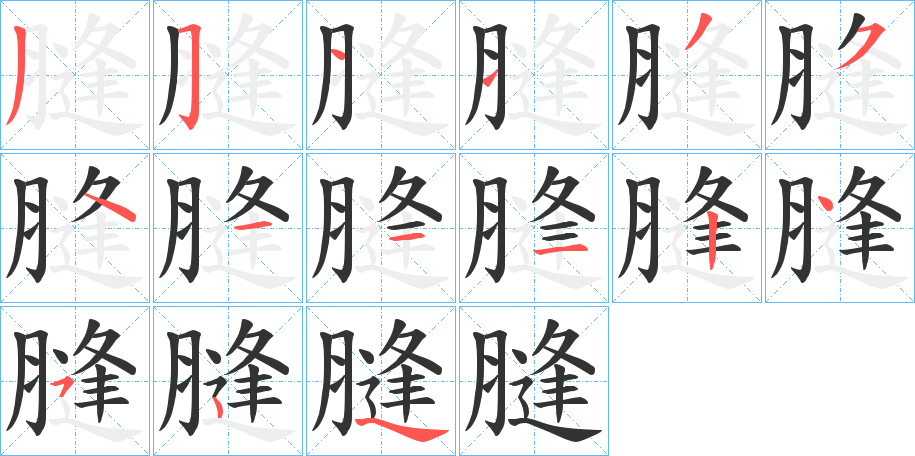 膖的筆順筆畫