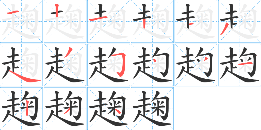 趜的筆順筆畫