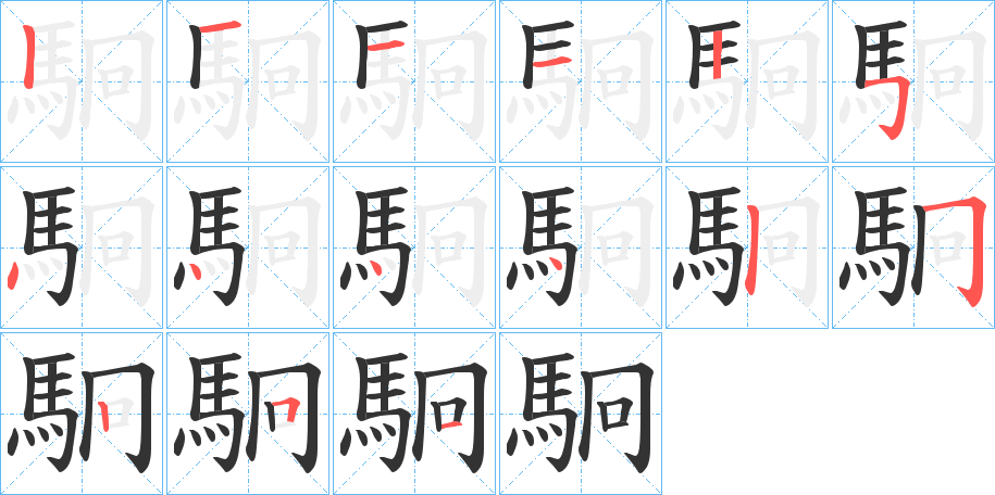 駉的筆順筆畫