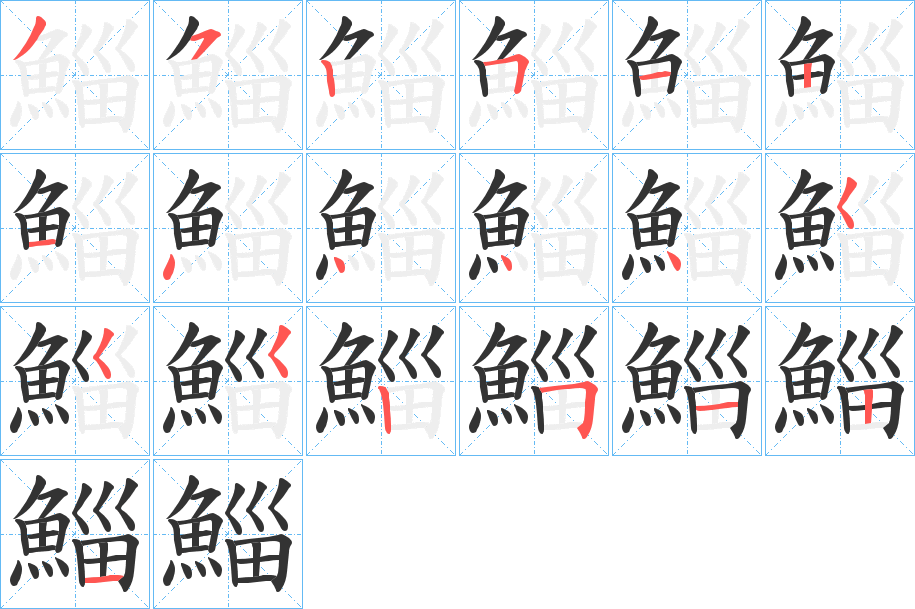 鯔的筆順筆畫