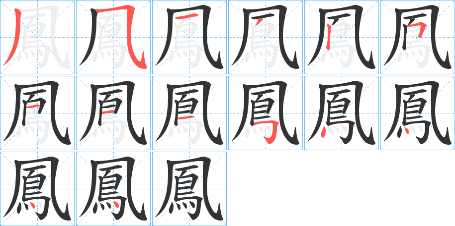 鳳的筆順筆畫